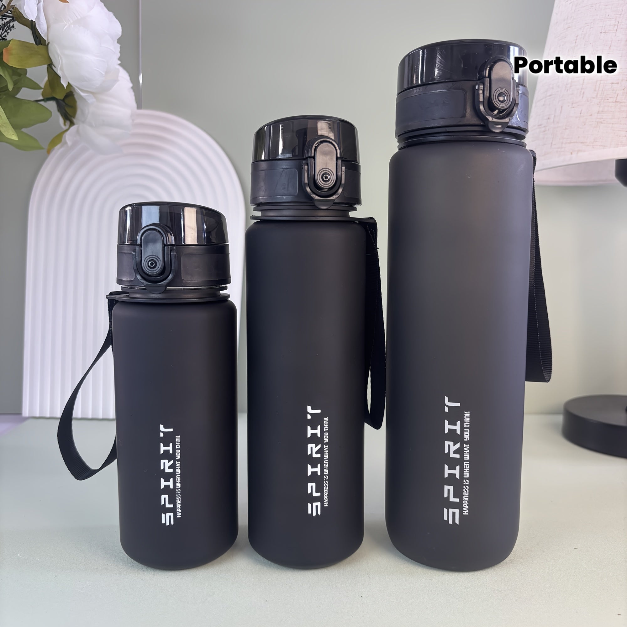 Large Capacity Outdoor Water Bottle – Matte, Leak-Proof, with Snap Lid