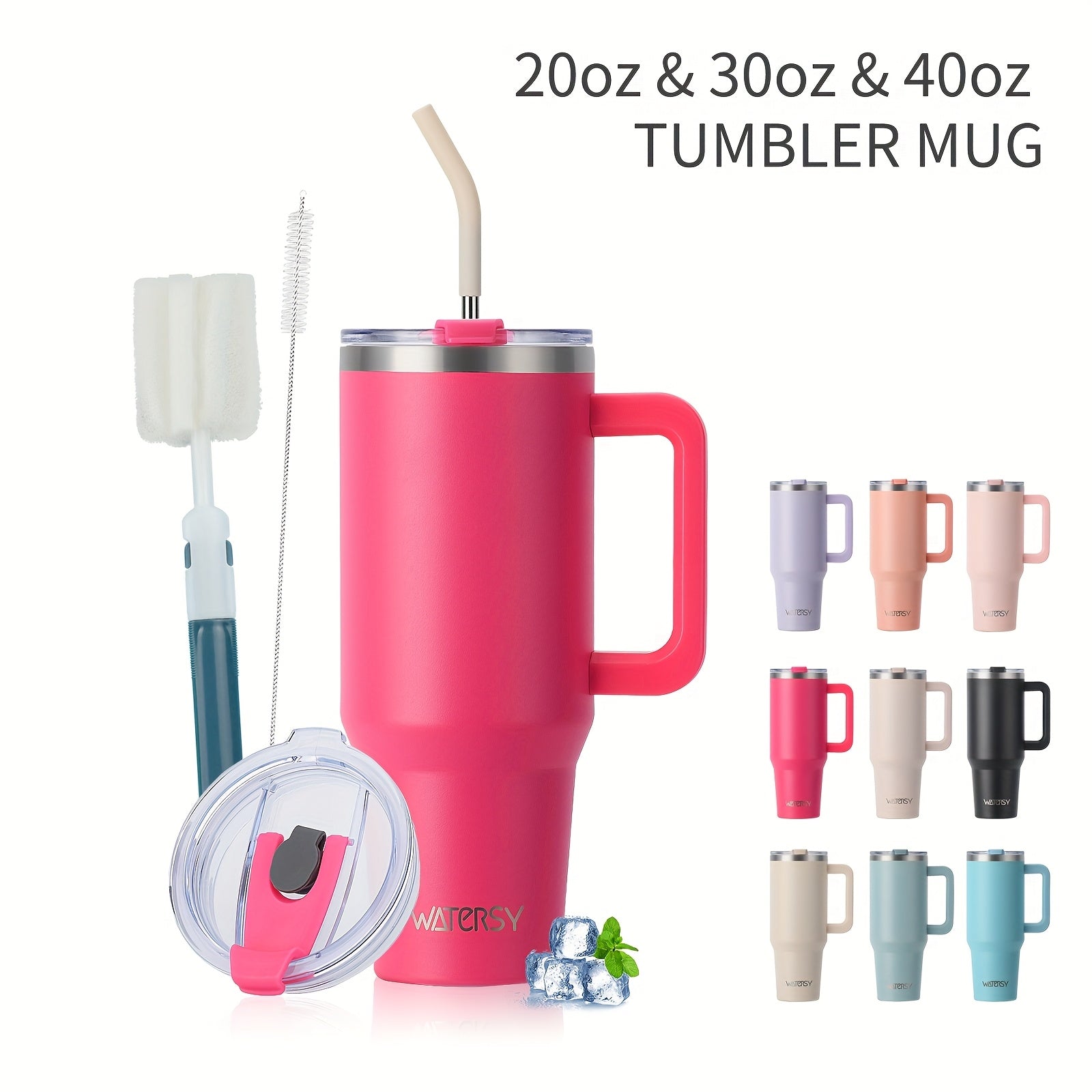 Stainless Steel Outdoor Cup – 20/30/40oz with Straw & 2-in-1 Lid