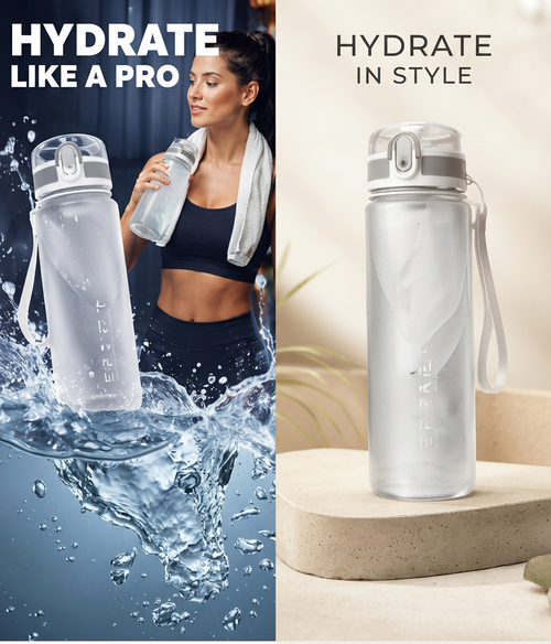 Large Capacity Outdoor Water Bottle – Matte, Leak-Proof, with Snap Lid